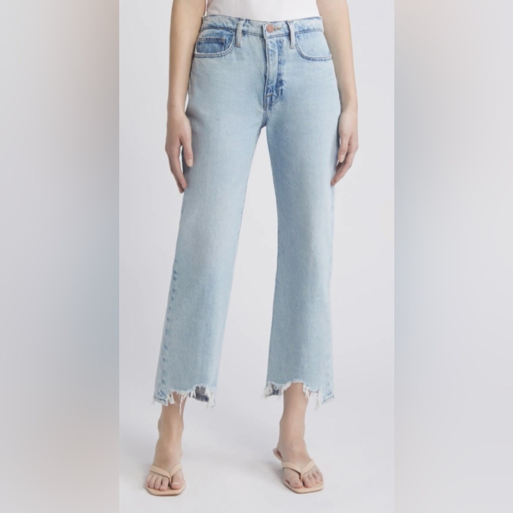 FRAME Le Jane Crop Bite Hem Fizz Indigo size 25